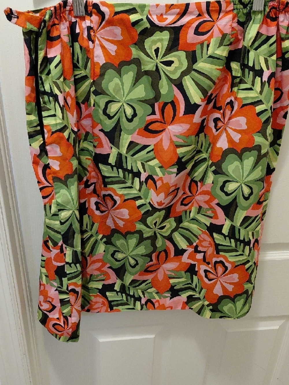 Talbots Green Orange Pink Floral A-Line Skirt - Picture 6 of 6
